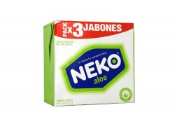 Jabón Neko Antibacterial Áloe Caja Con 3 Barras Con 125 g C/U