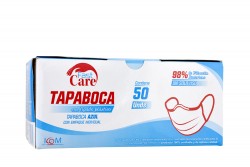 Tapabocas Fast Care Color Azul 3 Pliegues Caja Con 50 Unidades