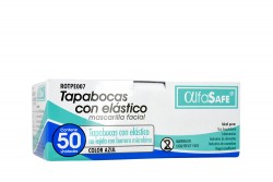 Tapabocas Alfa Safe Color Azul Con Elástico Caja Con 50 Unidades