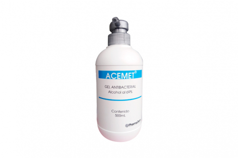 Acemet Gel Antibacterial Con Alcohol Al 69% Frasco Con 500 mL