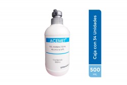 Acemet Gel Antibacterial Alcohol Al 69 % Caja Con 32 Unidades Frascos Con 500 mL