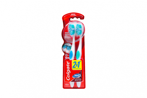 Cepillo Dental Colgate 360 Luminous White Empaque Con 2 Unidades
