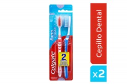 Cepillo Dental Extra Clean Cerdas Firmes Empaque Con 2 Unidades