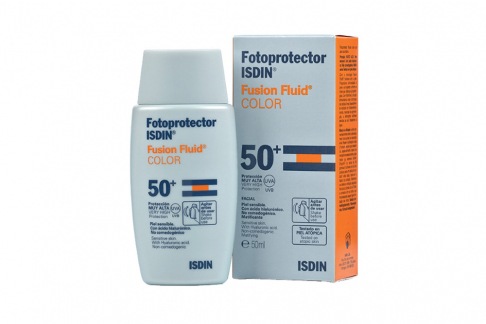 Fotoprotector ISDIN Fusion Fluid Color FPS 50 + Caja Con Frasco Con 50 mL - Alta Protección