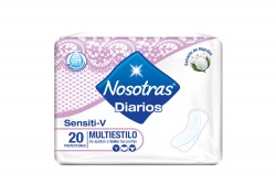 Protectores Diarios Nosotras Sensiti-V Multiestilo Paquete Con 20 Unidades
