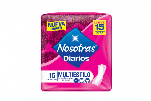 Protectores Nosotras Diarios Multiestilo Paquete Con 15 Unidades