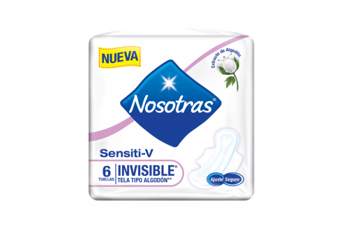 Toallas Nosotras Sensiti – V Invisible Paquete Con 6 Unidades