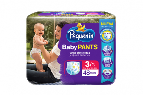 Etapa 3G Pequeñín Baby Pants Extra Elasticidad Empaque Con 48 Unidades