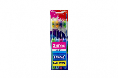 Cepillo Dental Oral B Indicator Pack Manual Empaque Con 4 Unidades