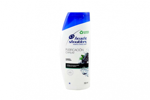 Shampoo Head & Shoulders Purificación Capilar Carbón Activado Frasco Con 700 mL