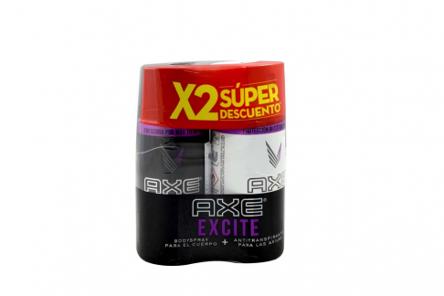 Antitraspirante + Body Spray Axe Excite Súper Oferta Con 2 Frascos Con 90 g