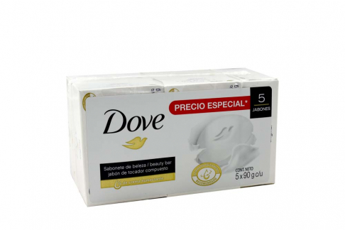 Jabón Dove Caja Con 5 Jabones Con 90 g C/U