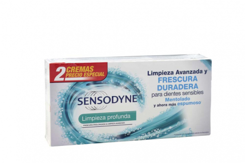 Crema Dental Sensodyne Limpieza Profunda Empaque Con 2 Tubos Con 90 g C/U