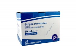Jeringa Desechable 3 Partes 10 mL Begut Caja Con 100 Unidades