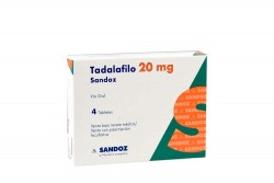 Tadalafilo 20 mg Caja Con 4 Tabletas Rx