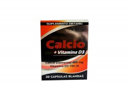 Calcio 400 + Vitamina D3 Caja Con 30 Capsulas