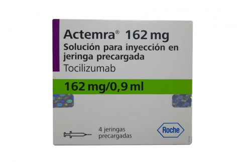 Actemra Solución Inyectable 162 mg / 0.9 mL Caja Con 4 Jeringas Precargadas Rx3 Rx4