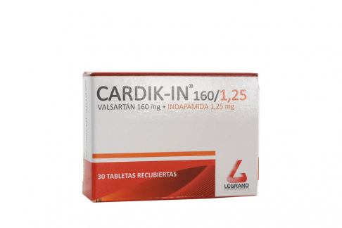 Cardik In 160 / 1.25 mg Caja Con 30 Tabletas Rx Rx4