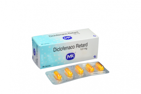 Diclofenaco Liberación Prolongada 100 mg Caja Con 20 Cápsulas Rx