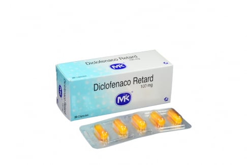 Diclofenaco Liberación Prolongada 100 mg Caja Con 20 Cápsulas Rx