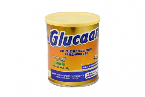 Glucar Con Stevia Sabor Vainilla Lata Con 400 g