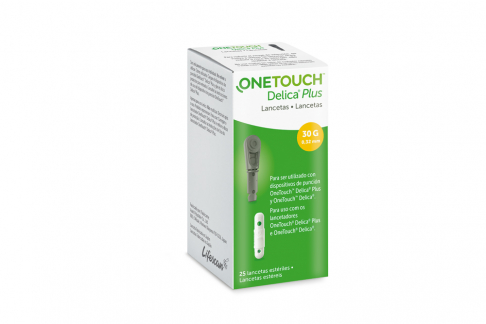 One Touch Delica Plus Lancetas En Caja Con 25 Unidades
