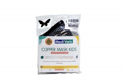 Tapabocas Copper Mask Kids Niña Negro En Hila De Cobre Empaque Con 1 Unidad
