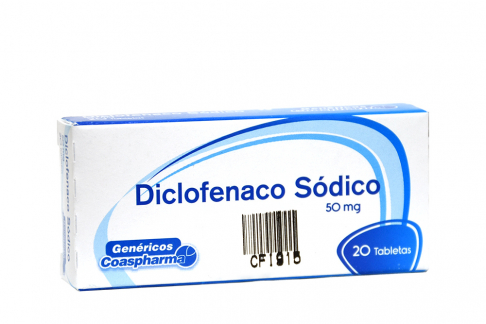 Diclofenaco Sódico 50 Mg En Caja Por 20 Tabletas Rx