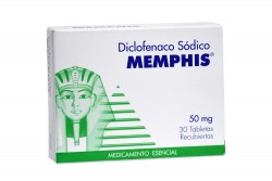 Diclofenaco Sódico 50 mg Memphis Caja Con 30 Tabletas Rx