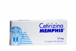 Cetirizina 10 mg Memphis Caja Con 10 Tabletas Rx