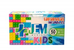 Tapabocas JEM Medical Kids 3 Pliegues Caja Con 50 Unidades