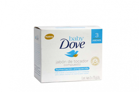 Jabón De Tocador Dove Baby Compuesto Caja Con 3 Unidades Con 75 g C/U
