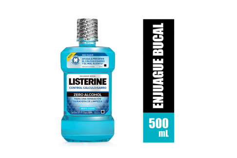 Listerine Control Calculo Zero Alcohol Frasco Con 500 mL