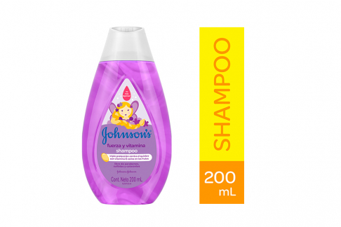 Shampoo Johnson's Baby Fuerza Y Vitaminas Frasco Con 200 mL