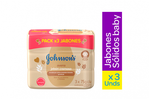 Jabón Johnson's & Johnson's Avena Empaque Con 3 Barras Con 75 g C/U