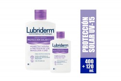 Crema Lubriderm loción UV15 Protección Solar 400 mL +120 mL