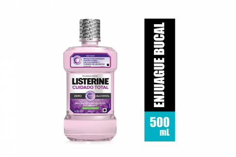 Listerine Cuidado Total Zero Alcohol Frasco Con 500 mL