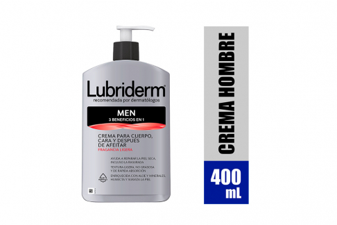 Crema Lubriderm Men's 3 En 1 Frasco Con 400 mL