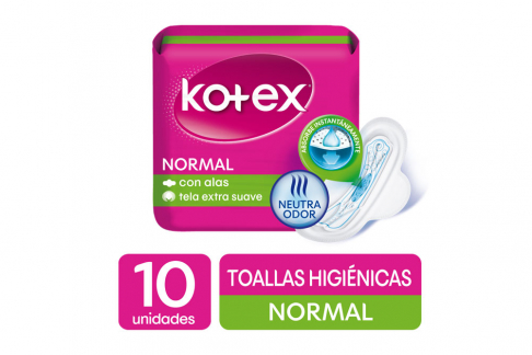 Toallas Kotex Normal Tela Paquete Con 10 Unidades