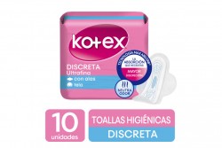 Toallas Kotex Ultrafina Tela Paquete Con 10 Unidades