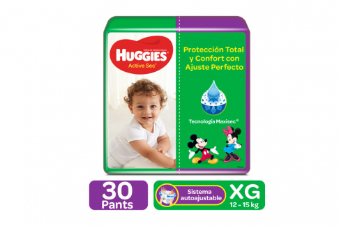 Pants Huggies Ajuste Perfecto Etapa 4 / XG Paca Con 30 Unidades
