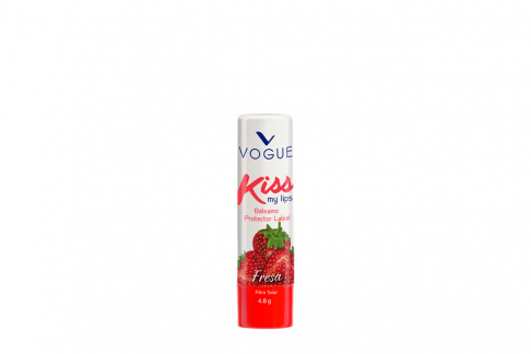Protector Labial Kiss My Lips Vogue Empaque Con Tubo Con 4.8 g – Tono Fresa