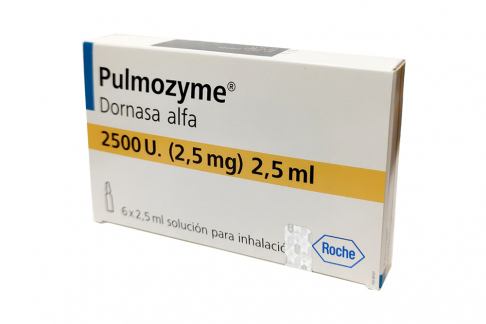 Pulmozyme 2.5 mg / 2.5 mL Caja Con 6 Ampollas Solución Para Inhalación  Rx Rx1 Rx3 Rx4