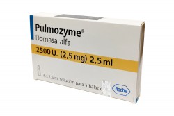 Pulmozyme 2.5 mg / 2.5 mL Caja Con 6 Ampollas Solución Para Inhalación Rx Rx1 Rx3 Rx4