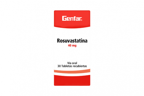 Rosuvastatina 40 mg Genfar Caja Con 30 Tabletas Recubiertas Rx Rx4