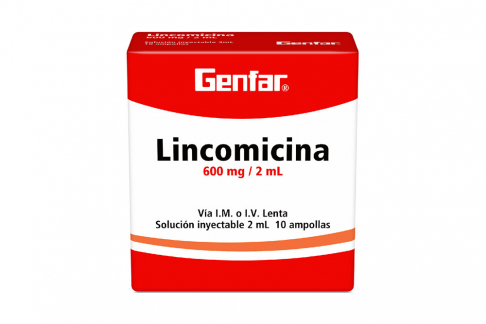 Lincomicina 600 mg / 2 mL Caja Con 10 Ampollas . Rx Rx2