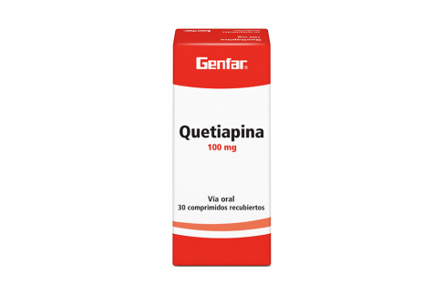 Quetiapina 100 mg Caja Con 30 Tabletas Recubiertas . Rx1 Rx4