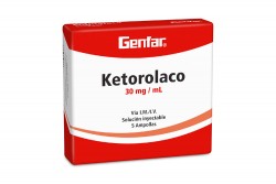 Ketorolaco 30 mg / mL Caja Con 5 Ampollas Rx