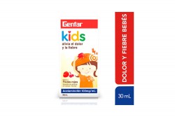 Acetaminofén Gotas 100 mg / mL Genfar Kids Frasco Con 30 mL - Sabor Frutos Rojos