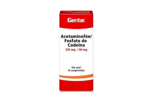 Acetaminofén + Codeina 325 mg / 30 mg Genfar Caja Con 10 Comprimidos Rx
